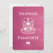 Magenta Pink Philippines Passport Save the Date (Voorkant)