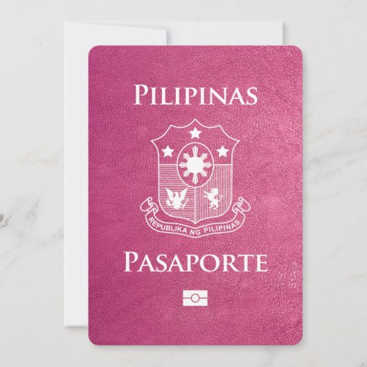 Magenta Pink Philippines Passport Save the Date (Voorkant)