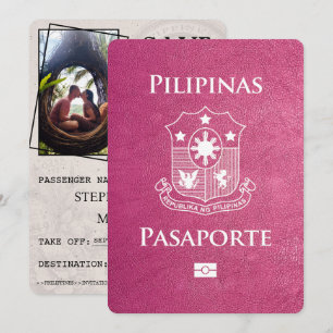 Magenta Pink Philippines Passport Save the Date