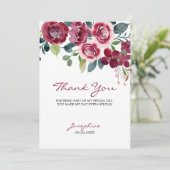 Magenta Pink Rose Floral Botanical Bedankkaart (Staand voorkant)