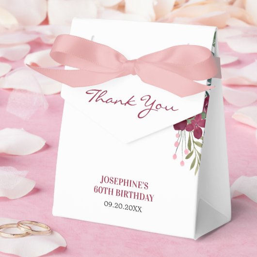 Magenta Pink Rose Floral Botanical Birthday Bedankdoosjes (Huwelijk)