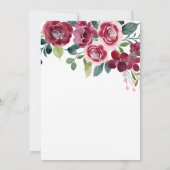 Magenta Pink Rose Floral Botanical Birthday Kaart (Achterkant)