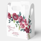 Magenta Pink Rose Floral Greenery Birthday Bedankdoosjes (Geopend)
