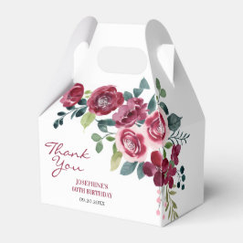 Magenta Pink Rose Floral Greenery Birthday Bedankdoosjes