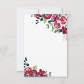 Magenta Pink Rose Floral Greenery Birthday Bedankkaart (Achterkant)