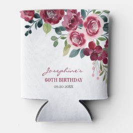 Magenta Pink Rose Floral Greenery Birthday Blikjeskoeler