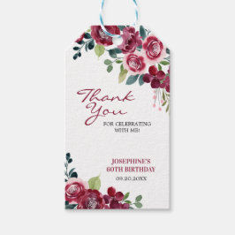 Magenta Pink Rose Floral Greenery Birthday Cadeaulabel