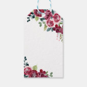 Magenta Pink Rose Floral Greenery Birthday Cadeaulabel (Achterkant)