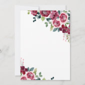 Magenta Pink Rose Floral Greenery Birthday Kaart (Achterkant)