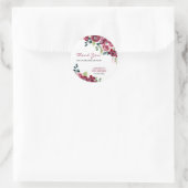 Magenta Pink Rose Floral Greenery Birthday Ronde Sticker (Tas)