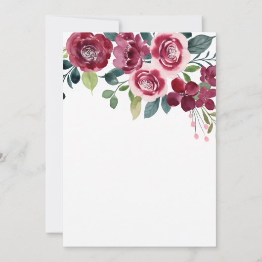 Magenta Pink Rose Floral Surprise Birthday Kaart (Achterkant)