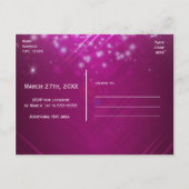 Magenta Pink Sparkle Glam Club Vibe PARTY Briefkaa Uitnodiging Briefkaart (Achterkant)