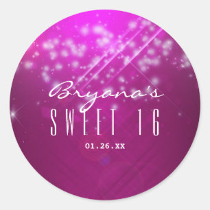 Magenta Pink Sparkle Glam Club Vibe PARTY Stickers