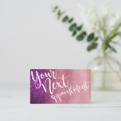 Magenta Pink Triple Glitter Ombre Typografie Afsprakenkaartje (Staand voorkant)