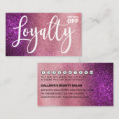 Magenta Pink Triple Glitter Ombre Typografie Klantenkaartje (Voorkant / Achterkant)