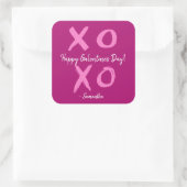 Magenta Pink XOXO - Happy Galentine's Day Cute  Vierkante Sticker (Tas)