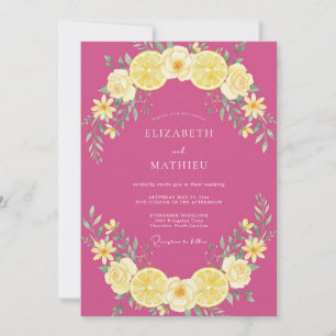 Magenta pittige citrus zomerhuwelijk kaart