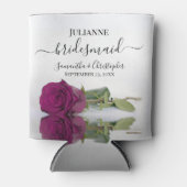 Magenta Plum Roos Elegante bruidsmeisje bruiloft Blikjeskoeler (Voorkant)