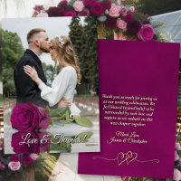 Magenta Plum Roos Elegante Trouwfoto Overlay
