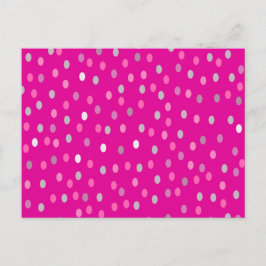 Magenta Polka Dots Briefkaart