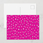Magenta Polka Dots Briefkaart (Voorkant / Achterkant)