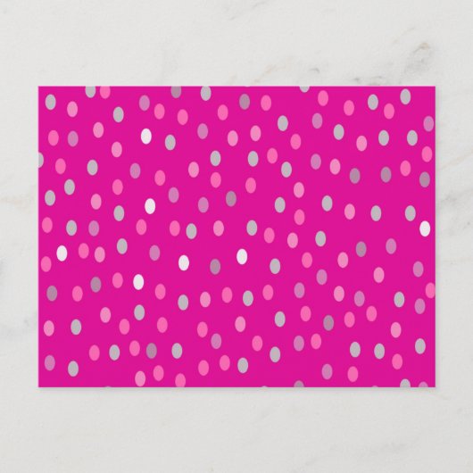 Magenta Polka Dots Briefkaart (Voorkant)