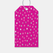 Magenta Polka Dots Cadeaulabel (Voorkant)