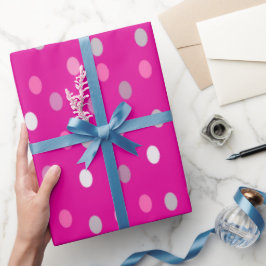 Magenta Polka Dots Cadeaupapier