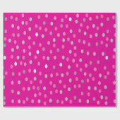 Magenta Polka Dots Cadeaupapier (Vlak)