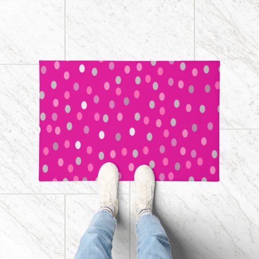 Magenta Polka Dots Deurmat (Binnen)