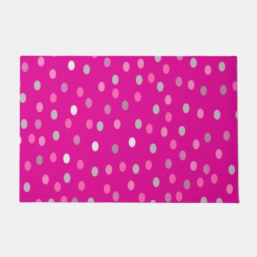 Magenta Polka Dots Deurmat (Voorkant)