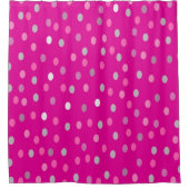 Magenta Polka Dots Douchegordijn (Voorkant)
