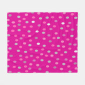 Magenta Polka Dots Fleece Deken (Voorkant (Horizontaal))