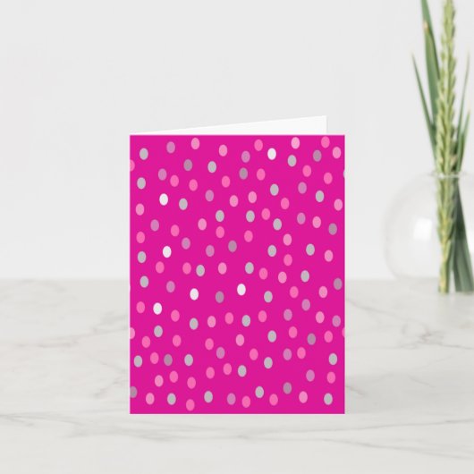 Magenta Polka Dots Kaart (Voorkant)