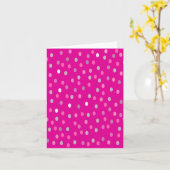 Magenta Polka Dots Kaart (Gele Bloem)