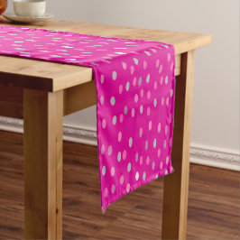 Magenta Polka Dots Korte Tafelloper