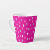 Magenta Polka Dots Latte Mok (Linkerhoek)