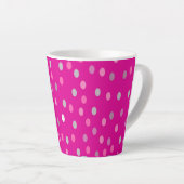 Magenta Polka Dots Latte Mok (Rechterhoek)