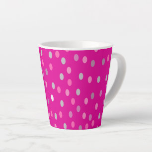 Magenta Polka Dots Latte Mok