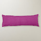 Magenta Polka Dots Lichaamskussen (Achterkant)