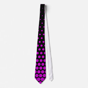 Magenta Polka Dots Modern Black Stropdas