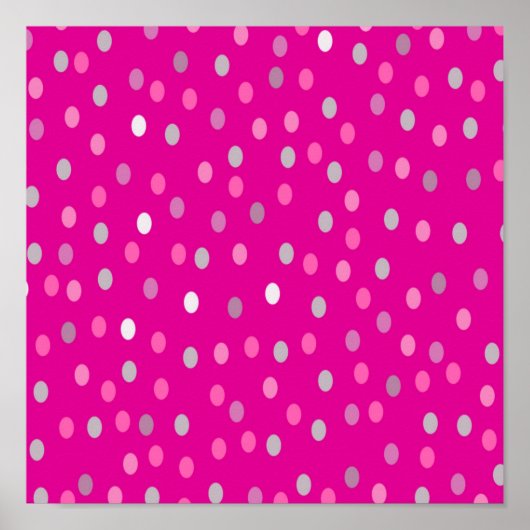 Magenta Polka Dots Poster (Voorkant)