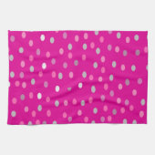 Magenta Polka Dots Theedoek (Horizontaal)