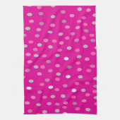 Magenta Polka Dots Theedoek (Verticaal)