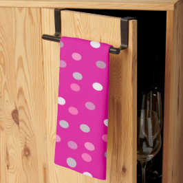 Magenta Polka Dots Theedoek