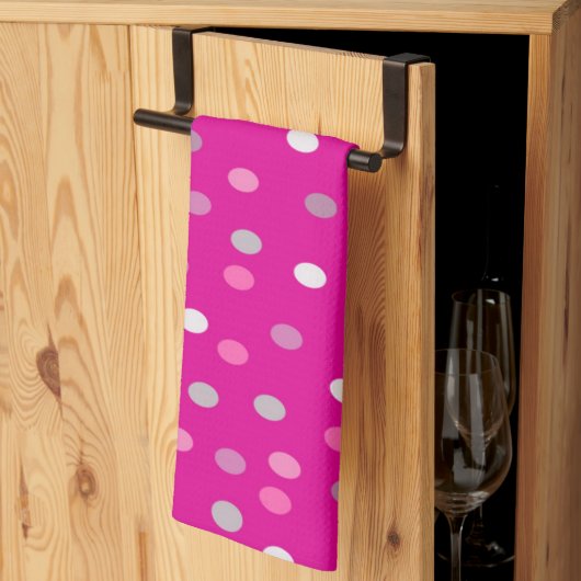 Magenta Polka Dots Theedoek (Derde Gevouwen)