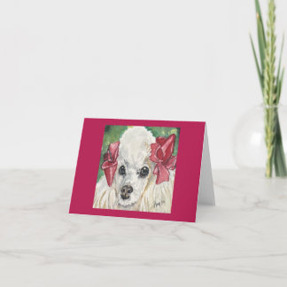 Magenta Poodle Notitiekaartje