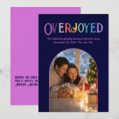 Magenta Pop Xmas Baby Geboorteaankondiging Foto Feestdagenkaart (Voorkant / Achterkant)