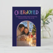 Magenta Pop Xmas Baby Geboorteaankondiging Foto Feestdagenkaart (Staand voorkant)