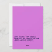 Magenta Pop Xmas Baby Geboorteaankondiging Foto Feestdagenkaart (Achterkant)